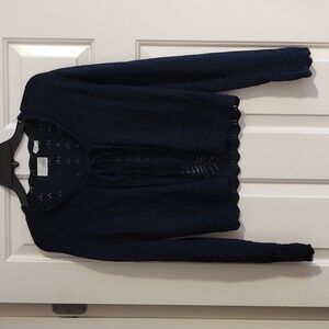 Moda International Small Navy Blue Eyelash Sweater